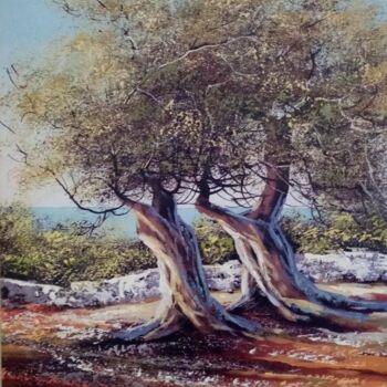 Pintura intitulada "Olive trees acrylic…" por Filip Petrovic, Obras de arte originais, Acrílico