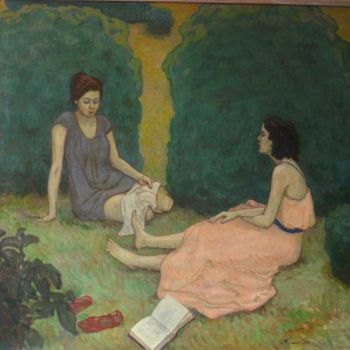 Pintura intitulada "отдых" por Evgeniya Filonenko, Obras de arte originais, Óleo