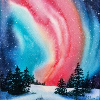 "Northern Lights" başlıklı Tablo Fineartderya tarafından, Orijinal sanat, Suluboya