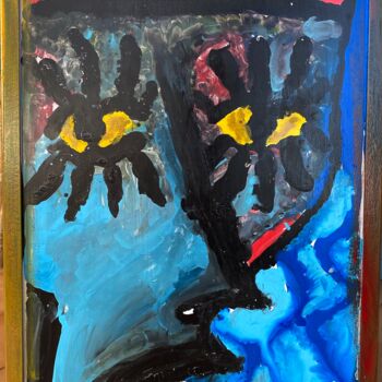 Painting titled "Totem" by Finestrelle Film Production, Original Artwork, Tempera Mounted on Other rigid panel