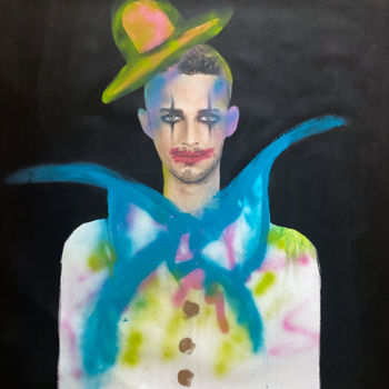 Ζωγραφική με τίτλο "The clown" από Fiona Maclean, Αυθεντικά έργα τέχνης, Λάδι