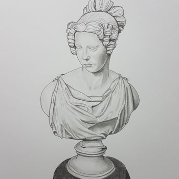 Dessin intitulée "Buste victorien" par Flavio Granito, Œuvre d'art originale, Graphite
