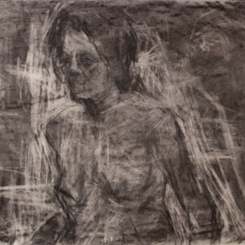 Drawing titled "Dirty Portrait 16" by Fleur Elise Noble, Original Artwork, Charcoal