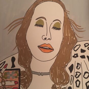 Drawing titled "FEMME 165" by Florence Aubry, Original Artwork, Acrylic