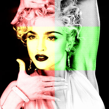 Digital Arts titled "Madonna - Pop Star…" by Florence Selaudoux, Original Artwork, Digital Painting