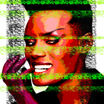 Digital Arts titled "Grace Jones - Célèb…" by Florence Selaudoux, Original Artwork, Digital Painting