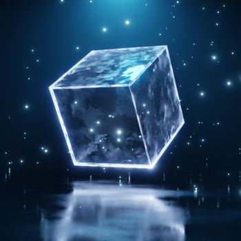 Digitale Kunst mit dem Titel "Ice cube" von Fokda, Original-Kunstwerk, 3D Modellierung