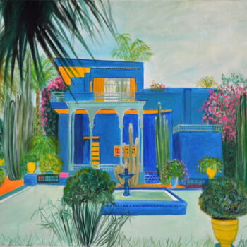 Schilderij getiteld "VILLA MAJORELLE" door Vareille Sorbac, Origineel Kunstwerk, Olie