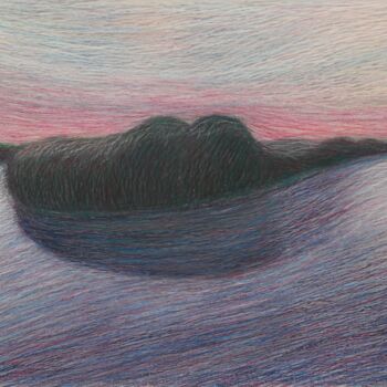 Dessin intitulée "Vicino al delta del…" par Francesco Cagnato, Œuvre d'art originale, Pastel