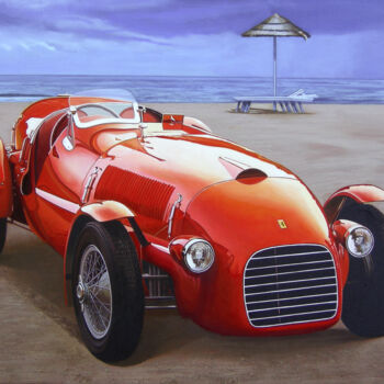 绘画 标题为“Ferrari166 spyder c…” 由Francesco Capello, 原创艺术品, 油 安装在木质担架架上