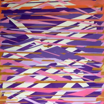 「Purple to Sienna Th…」というタイトルの絵画 Francesco Paolo Giuntaによって, オリジナルのアートワーク, ステンシル ウッドストレッチャーフレームにマウント
