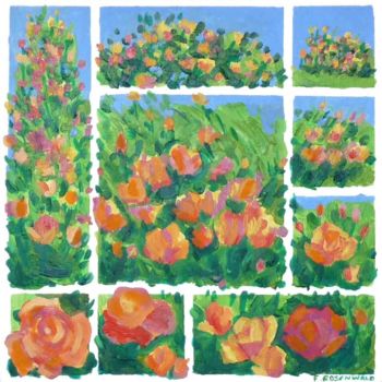 Painting titled "Roses" by Francine Rosenwald : Parcours Artistique, Original Artwork