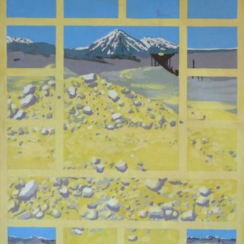 Painting titled "Grand désert jaune" by Francine Rosenwald : Parcours Artistique, Original Artwork