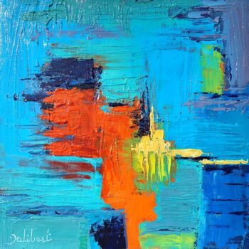 Painting titled "Abstract 32" by Francis Jalibert, Original Artwork, Oil Mounted on Other rigid panel