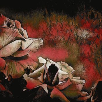 Grafika cyfrowa / sztuka generowana cyfrowo zatytułowany „Rosas en rojo” autorstwa Francisco Lopez Bermudez, Oryginalna prac…
