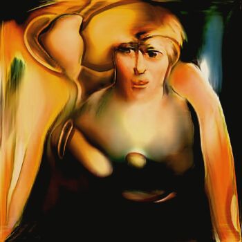 Digital Arts titled "Retrato de mujer 3" by Francisco Lopez Bermudez, Original Artwork, Digital Painting