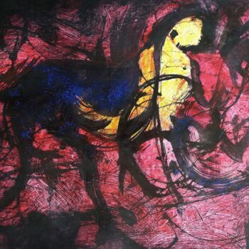 Pittura intitolato "centaure" da Francisco Mendes, Opera d'arte originale, Acrilico