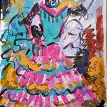 Painting titled "LA BATA ROSA" by Francisco Serrano Gutierrez, Original Artwork, Acrylic