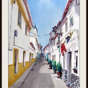 제목이 "Rua das Beatas, Elv…"인 미술작품 Francisco Cadete로, 원작, 수채화