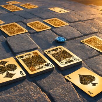 Digital Arts titled "Paquet de Cartes" by Francky Xv Wolff, Original Artwork, AI generated image