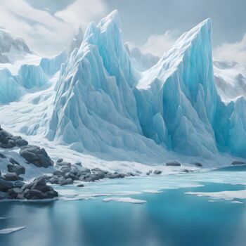 Arte digitale intitolato "Glacier Gigantesque" da Francky Xv Wolff, Opera d'arte originale, Immagine generata dall'IA