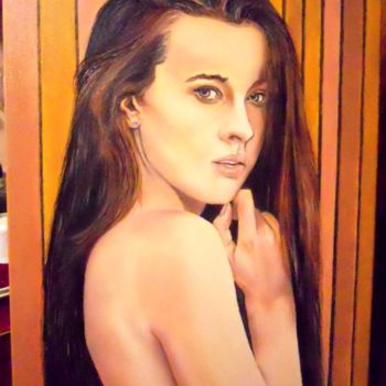 Painting titled "Ragazza" by Franco Fumo, Original Artwork, Oil