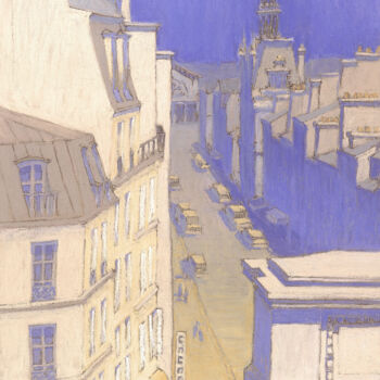 绘画 标题为“Rue du faubourg Sai…” 由François Cusson, 原创艺术品, 粉彩 安装在木板上