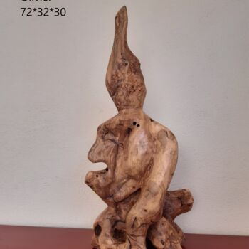 제목이 "Geronimo"인 조형물 Francois Lagier로, 원작, 나무