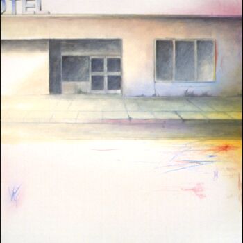 Dessin intitulée "Motel abandonné, Sa…" par François-Pierre Bleau (Dit Zéro Zoo), Œuvre d'art originale, Crayon