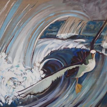 Painting titled "Albatros" by François Carage, Original Artwork, Acrylic