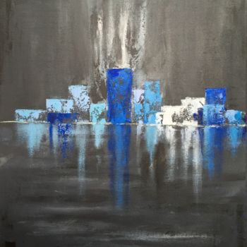 Malerei mit dem Titel "Blue reflection and…" von Françoise Dagorn, Original-Kunstwerk, Acryl