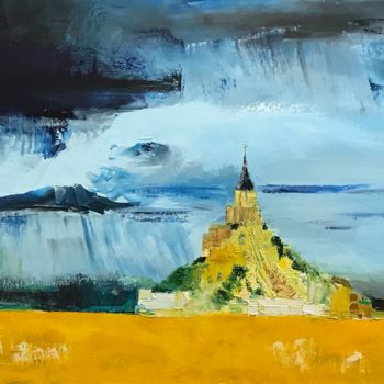 Painting titled "Les prés salés" by Francoise Lavenu, Original Artwork, Oil