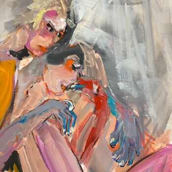 Pittura intitolato "FEMMES JE VOUS AIME" da Francoise Leblanc, Opera d'arte originale, Acrilico