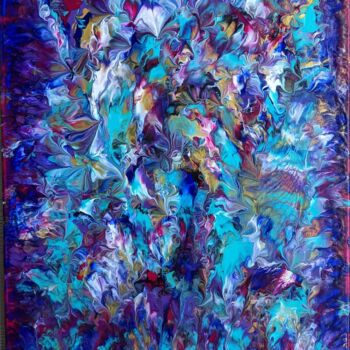 Pintura titulada "Empreinte turquoise…" por Françoise Petitjean, Obra de arte original, Acrílico Montado en Bastidor de cami…