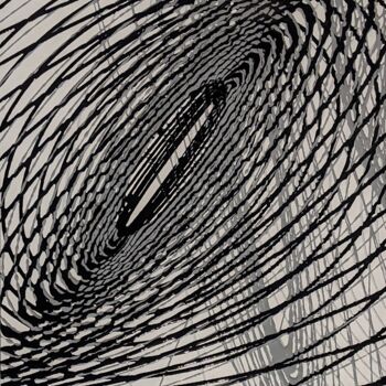 Malerei mit dem Titel "L'oeil du cyclone g…" von Françoise Petitjean, Original-Kunstwerk, Acryl Auf Keilrahmen aus Holz mont…