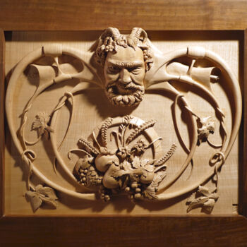 Escultura titulada "Dionysos" por Frank Dreyer, Obra de arte original, Madera Montado en Panel de madera