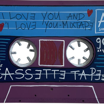 Painting titled "MIXTAPE – I LOVE YO…" by Frank Willems, Original Artwork, Acrylic