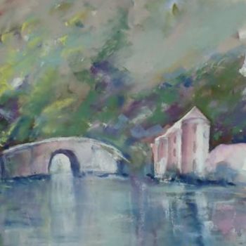 Painting titled "Petit pont en Ardèc…" by Françoise Sorrel, Original Artwork