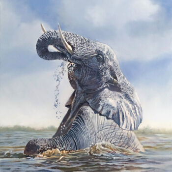 Pintura titulada "waterphant" por Franzart, Obra de arte original, Oleo