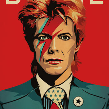 Arts numériques intitulée "Bowie" par Fred Pabion, Œuvre d'art originale, Travail numérique 2D