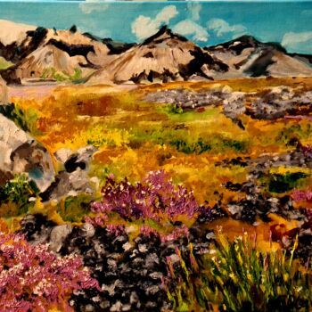 Картина под названием "Islande" - Fred Steiner, Подлинное произведение искусства, Масло Установлен на Деревянная рама для но…