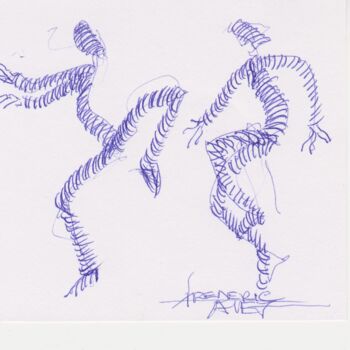 Σχέδιο με τίτλο "Avril 2022" από Frédéric Avez, Αυθεντικά έργα τέχνης, Στυλό