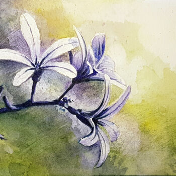 Schilderij getiteld "Fleur 005.jpg" door Frédéric Berrin, Origineel Kunstwerk, Aquarel