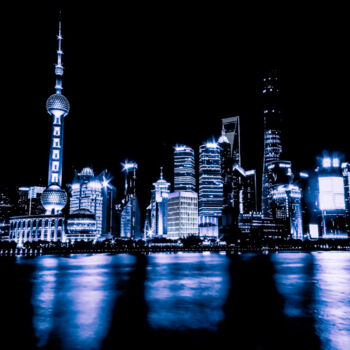 Fotografía titulada "Shanghai Mégapole" por Frederic Bos, Obra de arte original, Fotografía digital