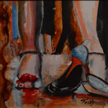 Painting titled "PATADA" by Frederic Janssens (Fredj), Original Artwork, Ink