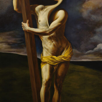 Painting titled "Transfiguration II" by Frédéric Martin, Original Artwork, Oil Mounted on Wood Stretcher frame