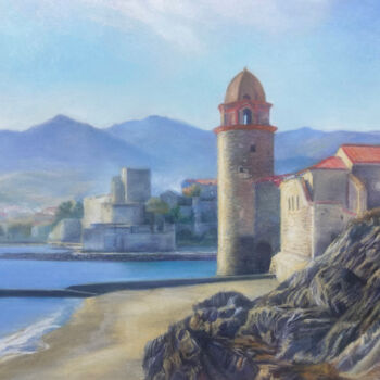 Dibujo titulada "Collioure" por Frederic Reverte, Obra de arte original, Pastel Montado en Otro panel rígido