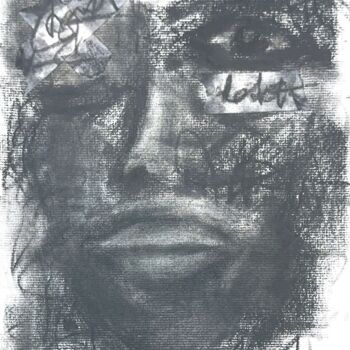 Drawing titled "LOSING IT.4" by Fryd, Original Artwork, Charcoal