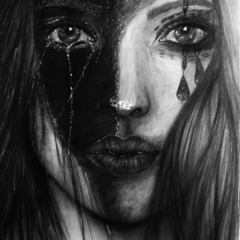 Рисунок под названием "Tears of heart" - Gian Roberto Tognetti, Подлинное произведение искусства, Графит