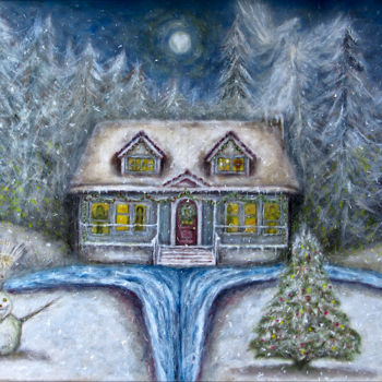 Painting titled "Christmas at the ti…" by Gian Roberto Tognetti, Original Artwork, Oil
